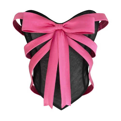 Pink & Black Bow Corset | S