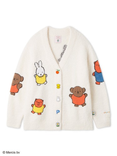 [Dick Bruna] UNISEXBabymoco Patterned JQD Cardigan | (M-L) / CREAM