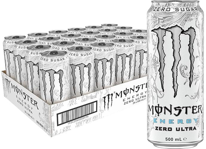 Monster Energy Drink Zero Ultra 24 x 500ml - Zero Ultra - 500 ml (Pack of 24)