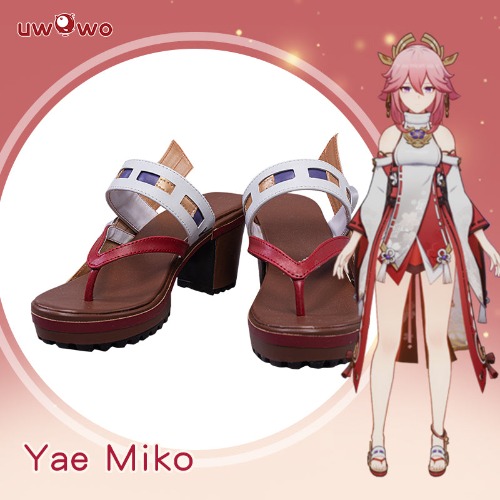 Uwowo Game Genshin Impact Inazuma Yae Miko Cosplay Shoes - 40