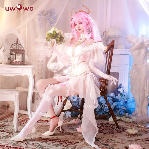 【In Stock】Exclusive Authorization Uwowo X Ailish: Genshin Impact Fanart Yae Miko Bride Ver. Cosplay Costume - 【In Stock】S