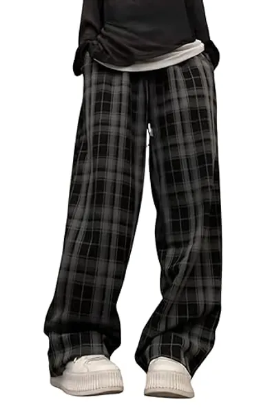 Grunge Pants Lounge Pants Vintage Clothes Goth Pants Emo Pants Emo Clothes Plaid Pants - Grey2 - X-Large