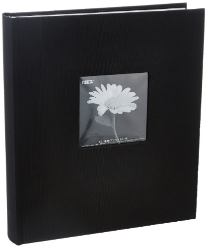 Fabric Frame Cover Photo Album 200 Pockets Hold 5x7 Photos, Deep Black - Album