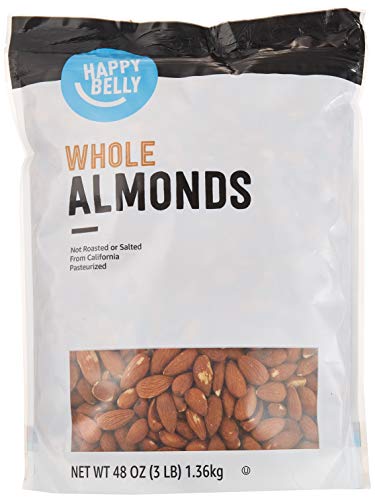 Amazon Brand - Happy Belly Whole Raw Almonds, 48 Ounce - 48 Ounce (Pack of 1)