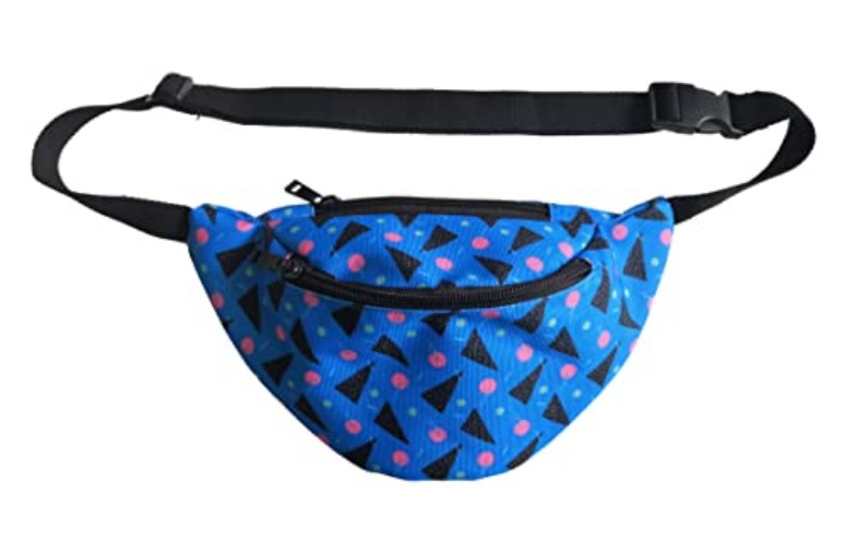 80s Neon Waist Fanny Pack - one size - Blue Triangle