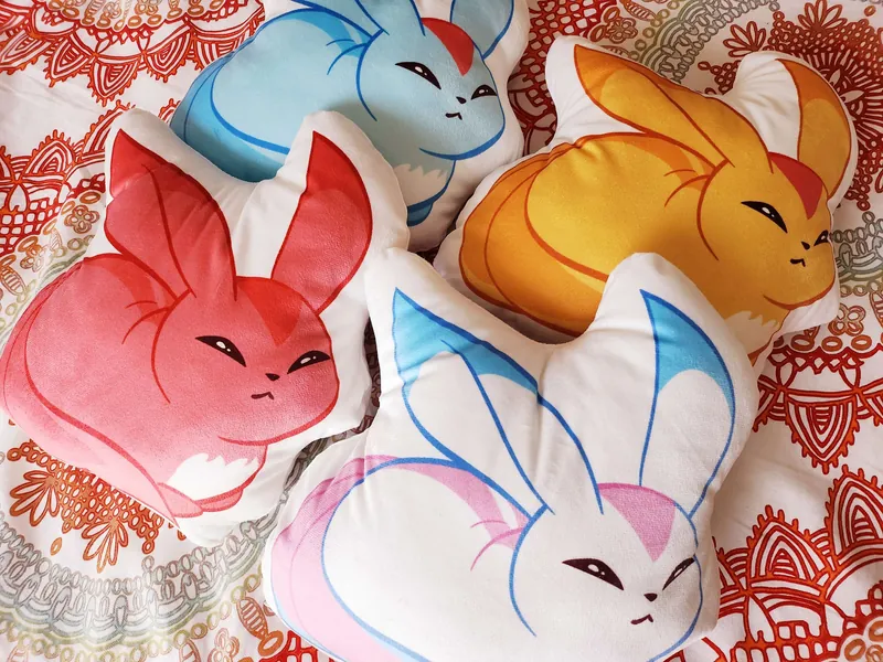 FFXIV Carbuncle Loaf Throw Pillows || Final Fantasy XIV Plush Cushion