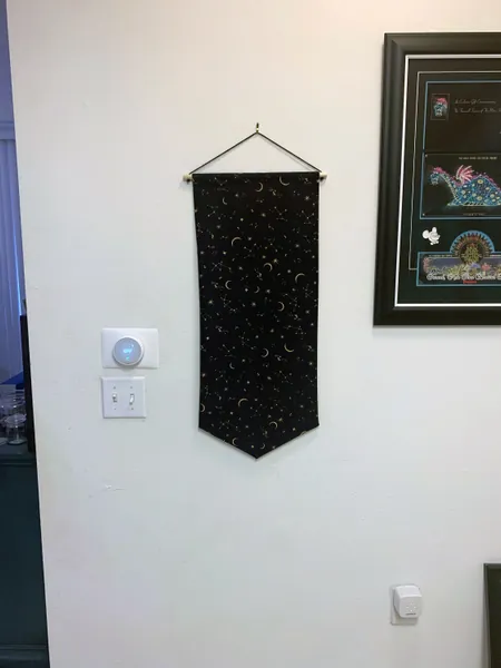 Crescent Moon and Constellation Extra Long Pin Banner Black - Pin Display Banner - Pin Organizer - Pin Wall Hanging