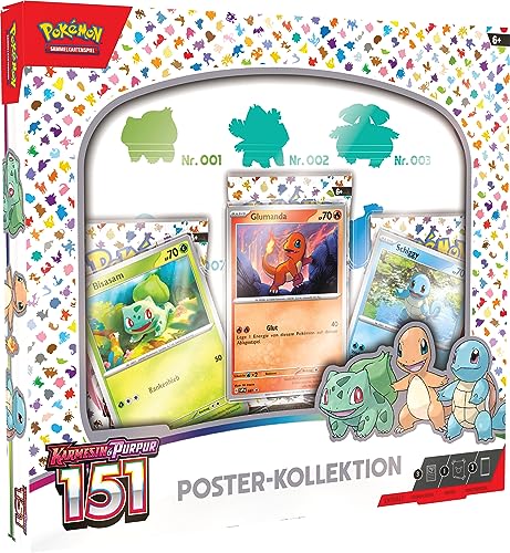 Pokémon-Sammelkartenspiel: Poster-Kollektion Karmesin & Purpur – 151 (3 Boosterpacks & 3 holografische Promokarten)