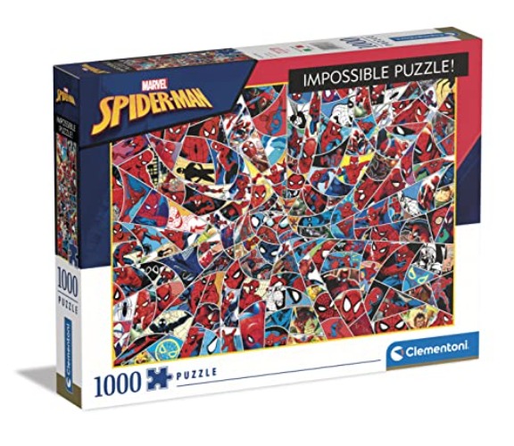 Clementoni - 39657 - Impossible Puzzle - Marvel Spiderman - Puzzle 1000 Teile ab 10 Jahren, Erwachsenenpuzzle mit Wimmelbild, herausforderndes Geschicklichkeitsspiel für die ganze Familie - Spiderman