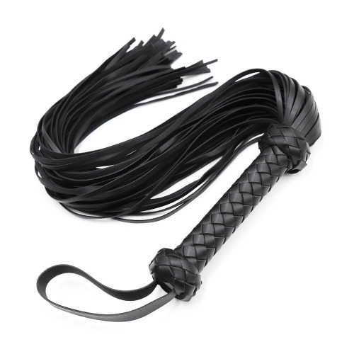 Faux Leather Riding Crop: Whip Cosplay Accessory - Black