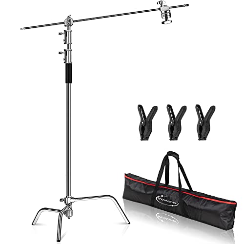 ShowMaven C Stand with Boom Arm, Heavy Duty 10ft Light Stand for Photography Studio Video Reflector, Monolight and Backdrops