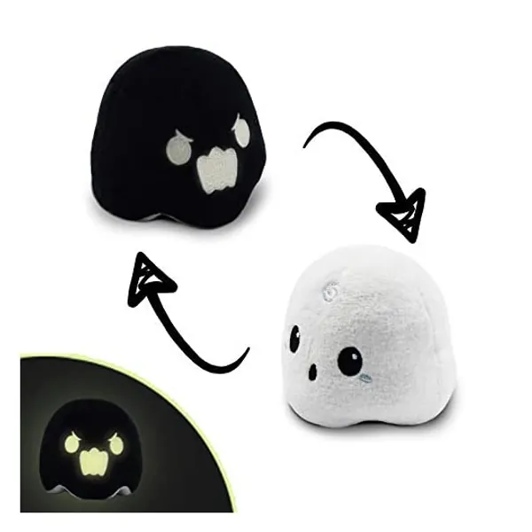 
                            The Original Reversible Ghost Plushie | TeeTurtle’s Patented Design | Show your mood without saying a word! , White/Black
                        