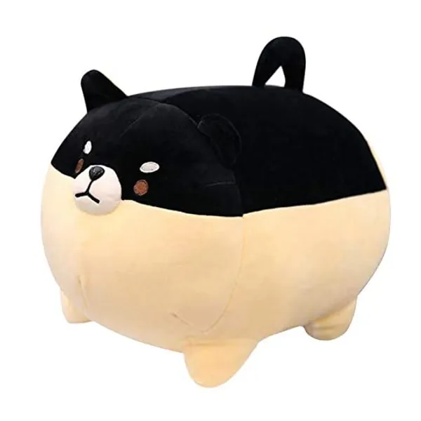 
                            Auspicious beginning Stuffed Animal Shiba Inu Plush Toy Anime Corgi Kawaii Plush Dog Soft Pillow, Plush Toy Gifts for Boys Girls (Black, 15.7")
                        