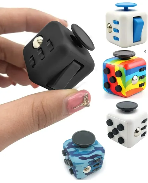Fidget Cube with Silent Features,Comes in GIFT BAG with 2 FREE Fidget toys, Desk Toy Relieve Stress,Anxiety,Boredom. 6 Mechanical Activities Empower Adults and kids to Get More Accomplished