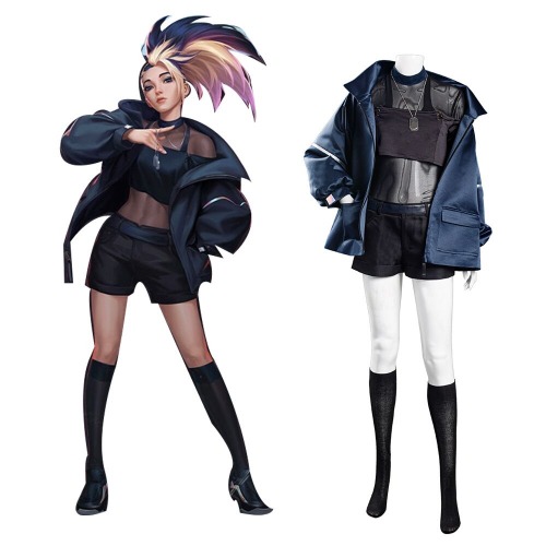 League of Legends LOL KDA Groups Akali Halloween Carnival Suit Cosplay Costume | Female / S