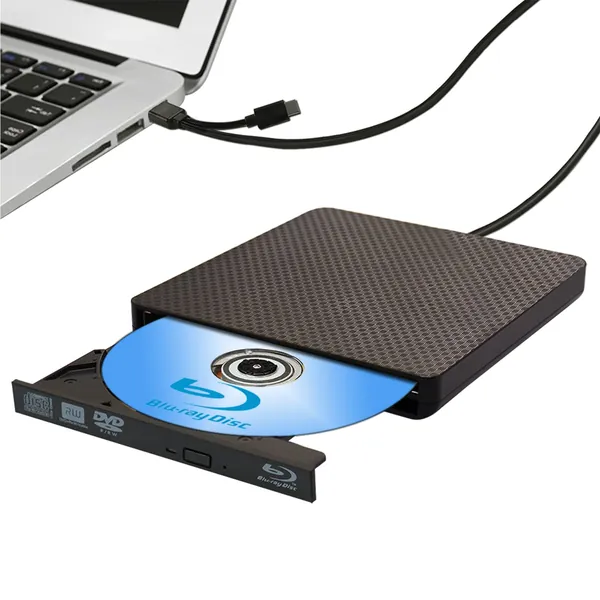 External Blu ray Drive DVD/BD Player Read/Write Portable Blu-ray Drive USB 3.0 and Type-C DVD Burner 3D Blu RAL DriveCompatible with/Win7/Win8/Win10 Blu ray Burner - Blu-ray version