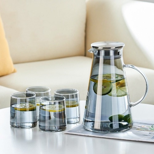 Tinted Jug and Glasses - Gray / Jug and 4 Glasses