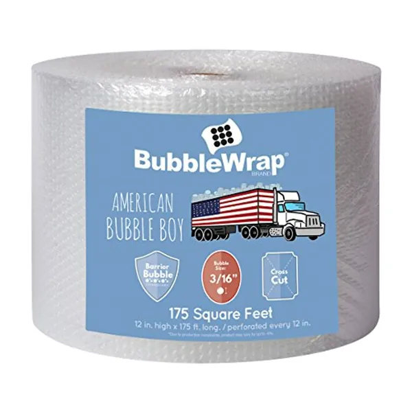 Bubble Wrap 175', Small 3/16 Cushioning, 175ft with Perforated Every 12" - 175' Bubble Wrap