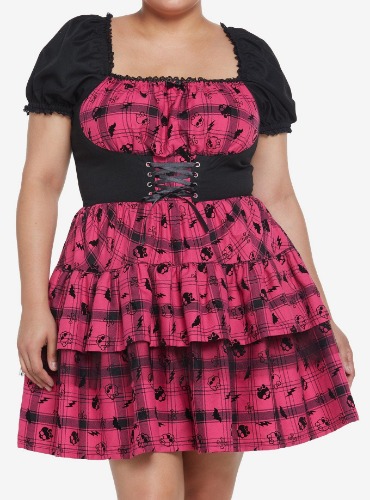 Monster High Pink Plaid Icons Corset Dress Plus Size