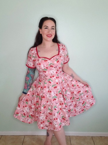 Casey Dress in Peach Cherry | 4X