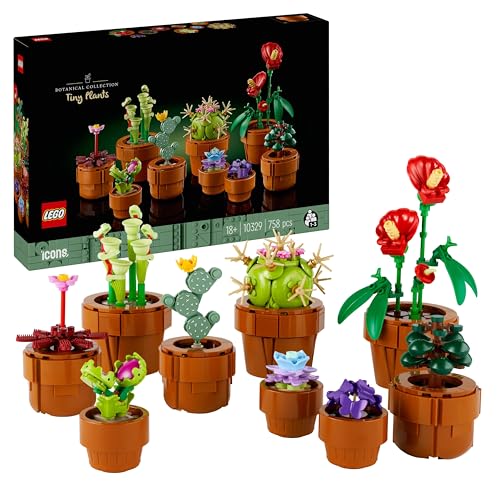 LEGO 10329 Icons Mini Plants, 9 Artificial Flowers for Building, Botanical Collection Collection Set for Adults with Buildable Terracotta Pot, Home Decor, Gift for Women and Men