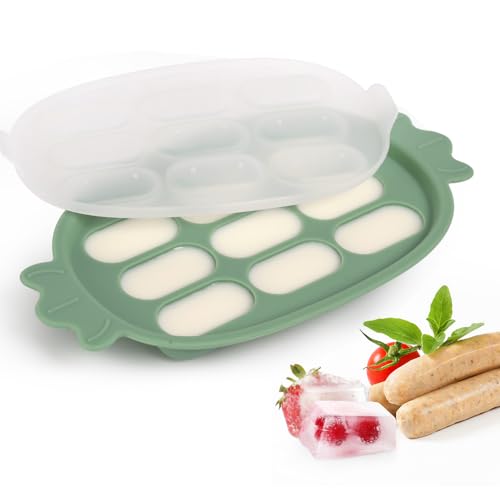 Haakaa Baby Popsicle Mold - Baby Food Maker & Breastmilk Teething Freezer Tray - BPA Free Silicone-Green - Green
