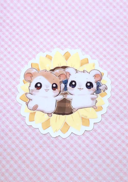 Hamtaro & Bijou Hamsters Waterproof Vinyl Sticker