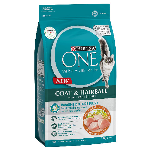 Purina One Adult Hairball Chicken Dry Cat Food Bag 1.4kg