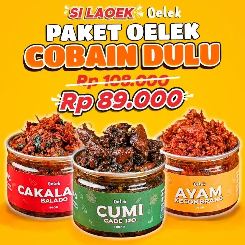 Oelek Paket Cobain Dulu Si Laoek / Cakalang Balado / Cumi Cabe Ijo / Ayam Kecombrang