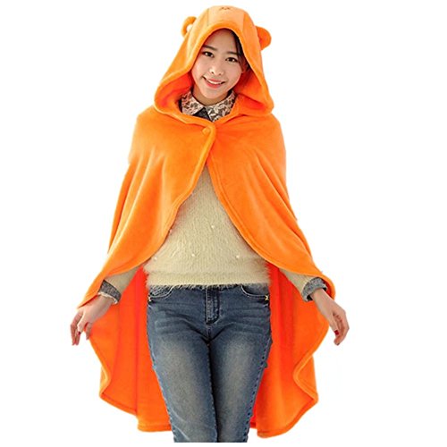 COSPLAZA Orange Cosplay Costume Cloak Long Women Girls Hoodies Blanket Robe Cape Cosplay Accessory - Orange