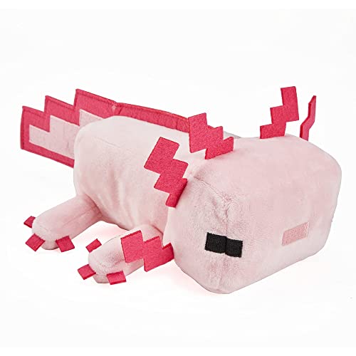 Mattel Minecraft Basic 8-inch Plush Axolotl Stuffed Animal Figure, Soft Doll Inspired by Video Game Character - Multi