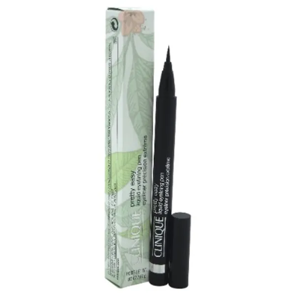 Clinique Pretty Easy Liquid Eyelining Pen | Precision Brush with 24-Hour Smudge and Budge-Resistant Wear | Ophthalmologist Tested | Free of Parabens, Phthalates, and Fragrance | Black - 0.02 oz