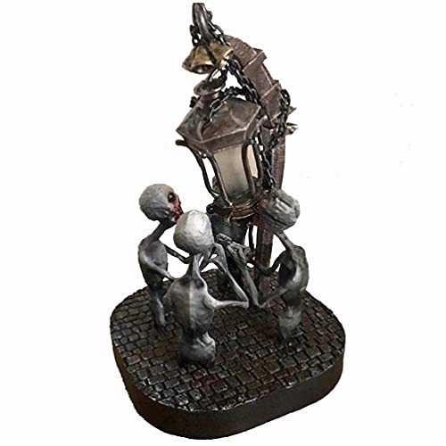 Four Skulls with LED Lights Halloween Bloodborne Lamp Horror Chain Zombie Lights Bedroom Bedside Resin Night Light Creative Desktop Table Lamp