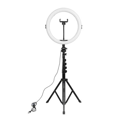 AgfaPhoto Ring Light Realiview ARL11 XL Eclairage annulaire LED avec trépied - Lumiere pour Telephone Portable, Photos, Selfies, vidéos, Youtube, Maquillage, TikTok