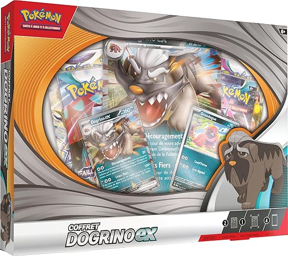 Pokémon : Coffret Dogrino-ex (2 Cartes Promo Brillantes, 1 Carte Grand Format Brillante et 4 boosters)