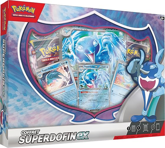 Pokémon JCC Coffret Superdofin-ex (4 boosters, 3 Cartes Brillantes et 1 Carte Grand Format Brillante)