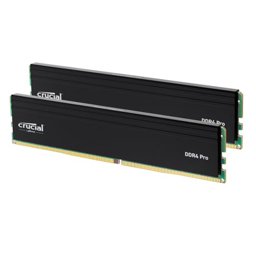 Crucial Pro RAM DDR4 32Go Kit (2x16Go) 3200MHz, Intel XMP 2.0, Mémoire RAM de Bureau (PC) - CP2K16G4DFRA32A - 3200 MHz (Pro) - 32Go (2x16Go)