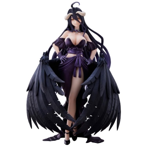 QAHEART Albedo - Figura modelo de estatua, 20 cm, versión de vestido negro, escultura, figura de anime, decoración de computadora coleccionable hecha a mano