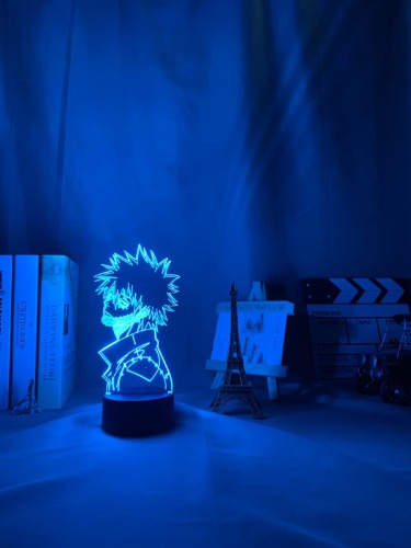 Lámpara de acrílico 3D Anime Dabi LED para decoración de recámara, regalo de manga fresca para él, luz nocturna colorida Dabi 3D lámpara de computadora LED PXJD