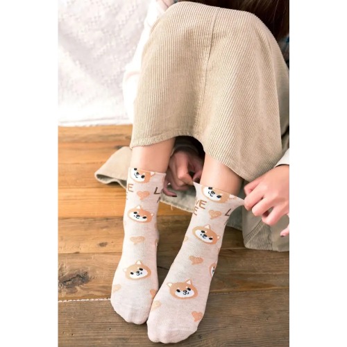 Kawaii Baby Animal Socks for Cute and Charming Style - Beige Corgi Puppy