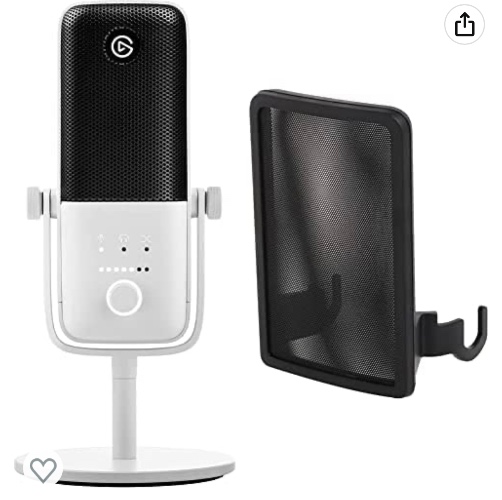 Amazon.com: Elgato Wave:3 White - Premium Studio Quality USB Condenser Microphone & Wave Pop Filter: Anti-Plosive Noise Shield Eliminates Pops and Hisses, Dual-Layer Steel Mesh : Musical Instruments