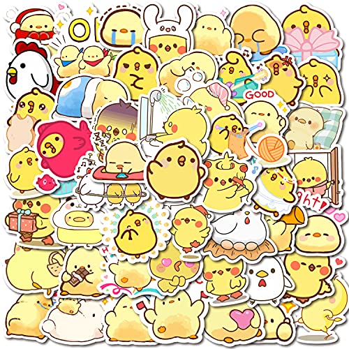 Chicken Stickers| 100 PCS | Cute Yellow Stickers, Vinyl Waterproof Stickers for Laptop,Guitar,Motorcycle,Bike,Skateboard,Luggage,Phone,Hydro Flask, Gift for Kids Teen Birthday Party - Chicken