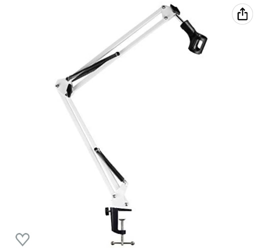 Amazon.com: Microphone Boom Stand, Gulee Heavy Duty Studio Suspension Mic Arm Stand for Blue Snowball Yeti with Flexible Standard Condenser Microphone Clip (White)… : Musical Instruments