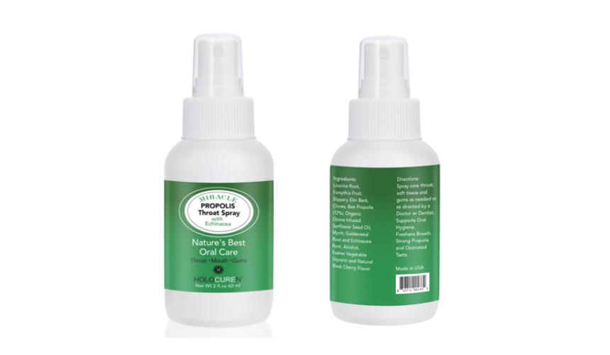 Miracle Propolis Throat Spray Infused with Echinacea + 7 Herbs, Two Pack, 4 oz