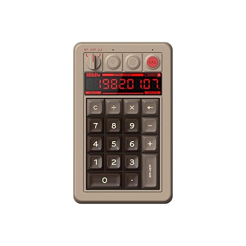 8BitDo Retro 18 Mechanical Numpad, Supports Calculator Mode, Bluetooth/2.4G/Wired Numpad for Windows and Android - C64 Edition - C64 Edition