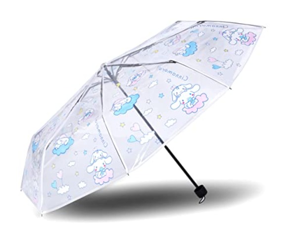 Roffatide Anime Cute Clear Bubble Umbrella 8 RIBS Umbrellas Folding Travel Umbrella Windproof Waterproof Light Protection Umbrella Transparent Clear Rain Umbrellas - B