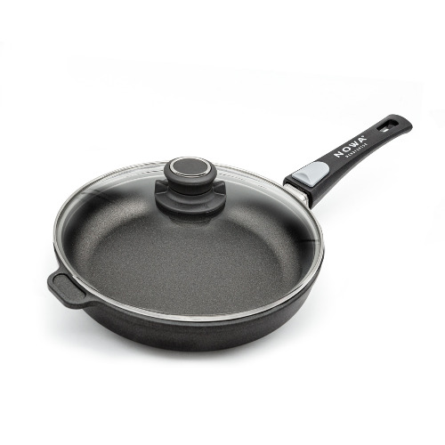 Guss- Pfanne "mittelhoch" 20cm Ø | 4,5cm Höhe | induktiv mit abnehmbarem Griff