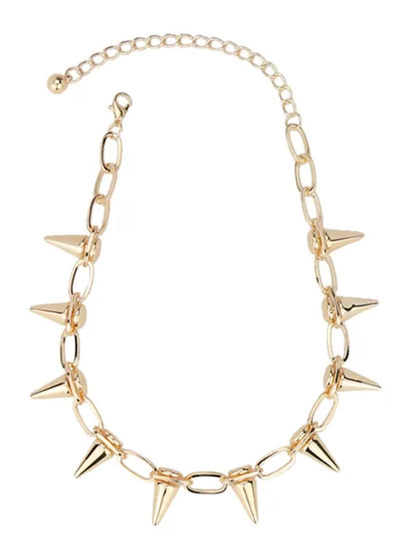 Spike Choker for Women Men Silver Goth Necklace Streetwear Punk Rivets Choker Necklace Adjustable Vintage Hip-hop Jewelry