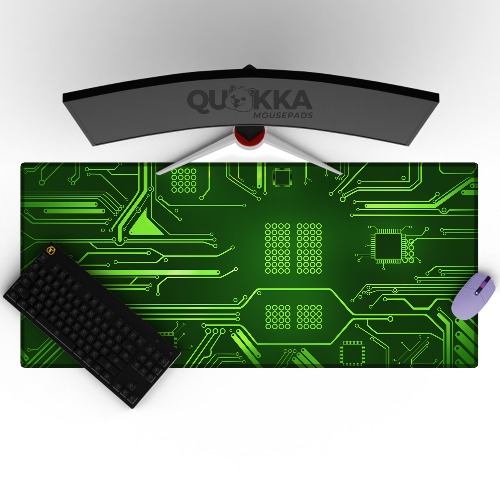 Circuit Board Electrical Design Mousepad Deskmat - 80x30cm / 4mm / Black Stitched