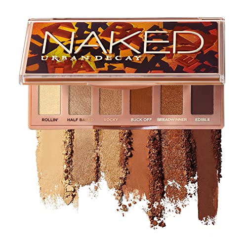 URBAN DECAY Naked Mini Eyeshadow Palette - 6 Shades - Great for Travel - Ultra-Blendable, Rich Colors with Velvety Texture - Up to 12 Hour Wear - Naked Mini Half-Baked